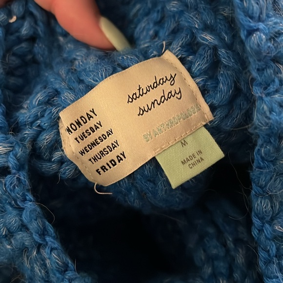 Anthropologie Chunky Blue Sweater - Picture 5 of 6